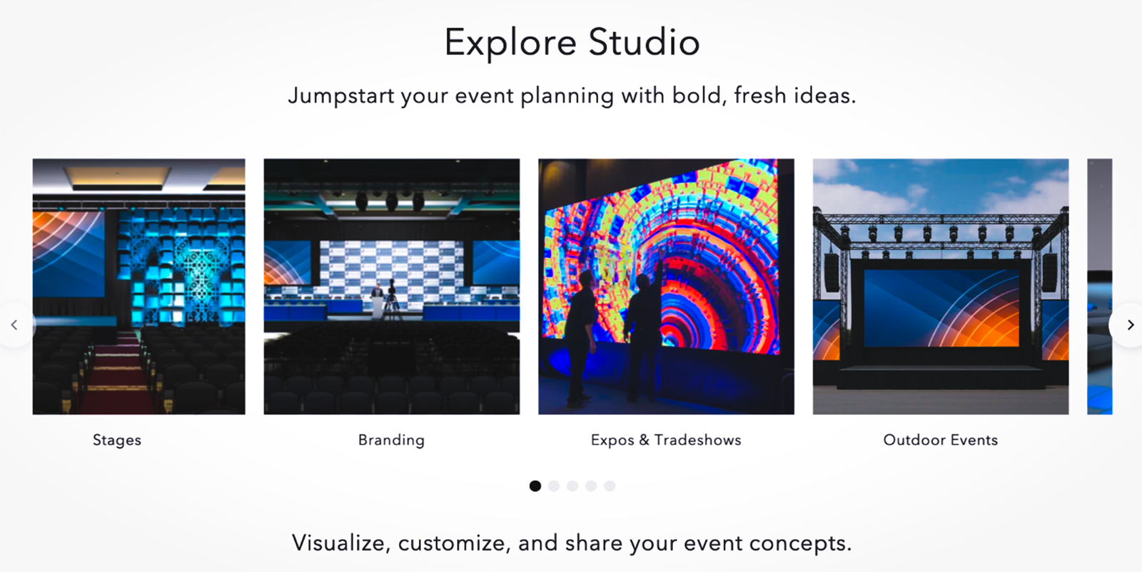 event concepts, templates, modular elements, event layout